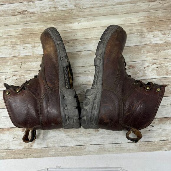 Carolina Brown Leather Oil Resistant Lace Up Steel Toe Work Boots Men's Size 9D - Picture 6 of 8